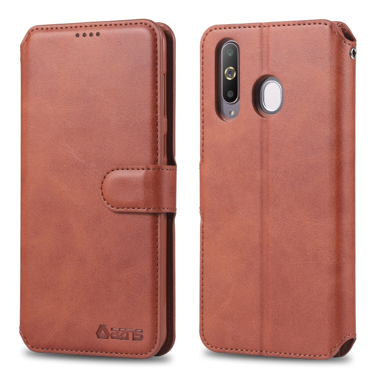 For Galaxy A40s / M30 AZNS Calf Texture Magnetic Horizontal Flip PU Leather Case with Holder & Card Slots & Photo Frame