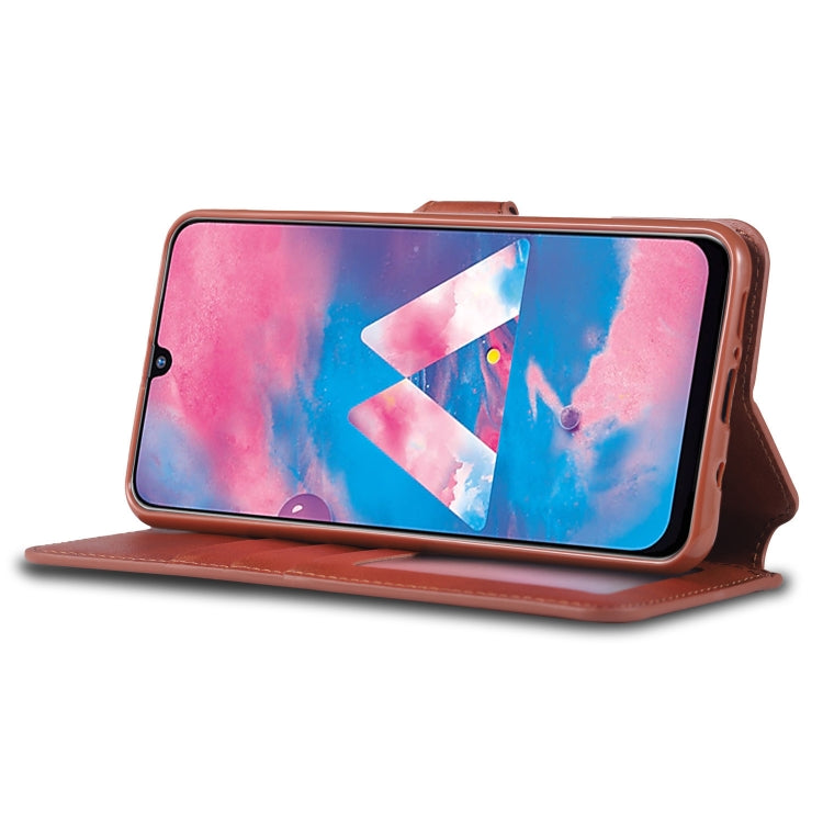 For Galaxy A40s / M30 AZNS Calf Texture Magnetic Horizontal Flip PU Leather Case with Holder & Card Slots & Photo Frame