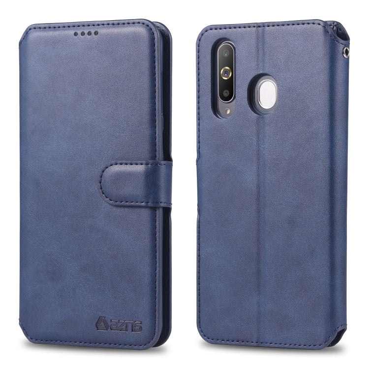 For Galaxy A40s / M30 AZNS Calf Texture Magnetic Horizontal Flip PU Leather Case with Holder & Card Slots & Photo Frame