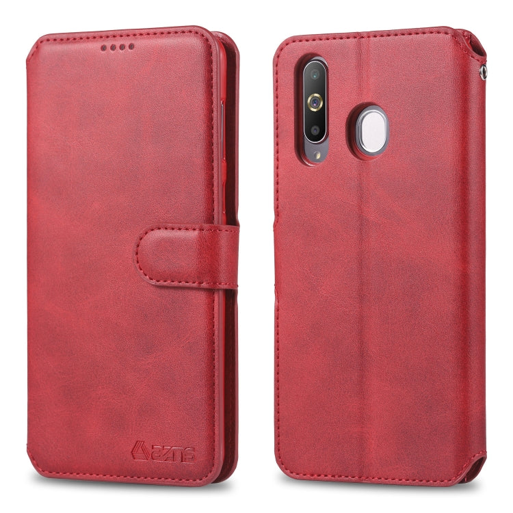 For Galaxy A40s / M30 AZNS Calf Texture Magnetic Horizontal Flip PU Leather Case with Holder & Card Slots & Photo Frame