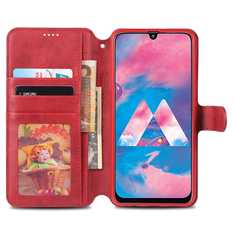 For Galaxy A40s / M30 AZNS Calf Texture Magnetic Horizontal Flip PU Leather Case with Holder & Card Slots & Photo Frame