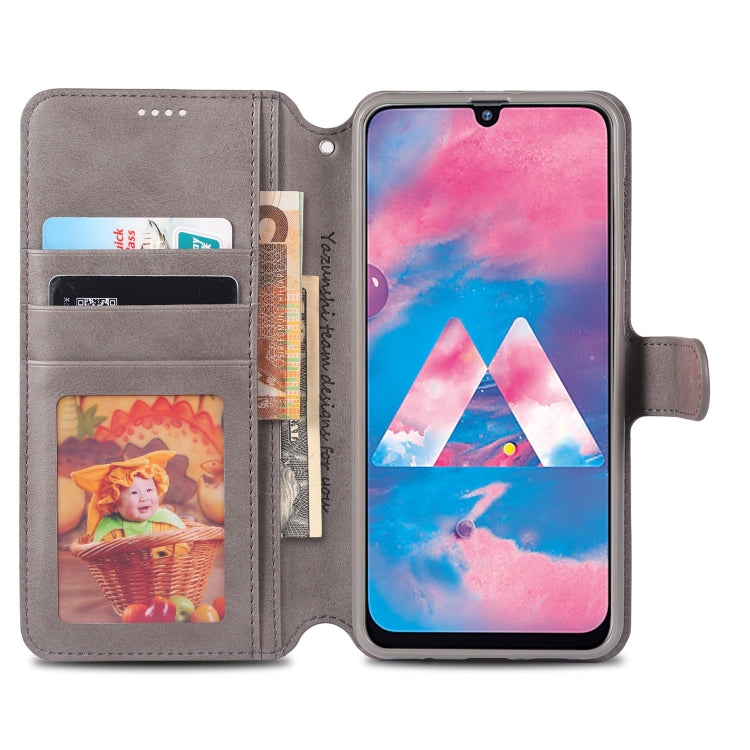 For Galaxy A40s / M30 AZNS Calf Texture Magnetic Horizontal Flip PU Leather Case with Holder & Card Slots & Photo Frame