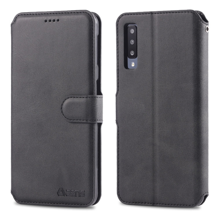 For Galaxy A50 AZNS Calf Texture Magnetic Horizontal Flip PU Leather Case with Holder & Card Slots & Photo Frame
