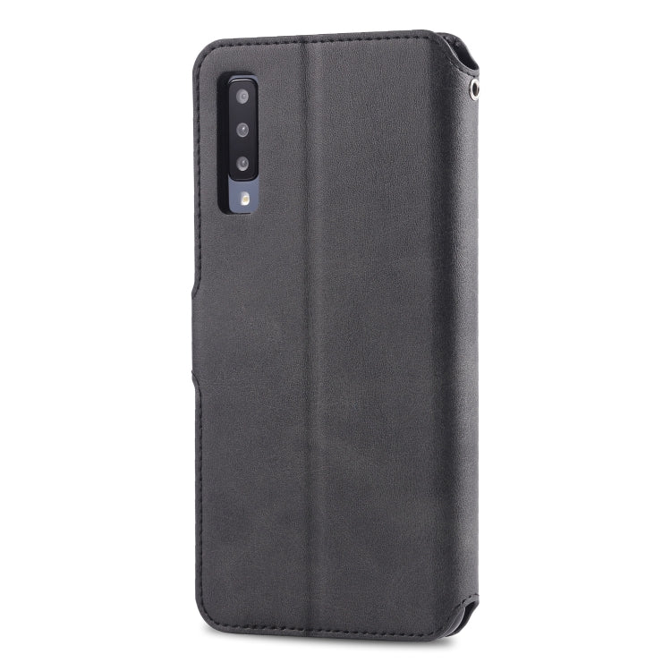 For Galaxy A50 AZNS Calf Texture Magnetic Horizontal Flip PU Leather Case with Holder & Card Slots & Photo Frame