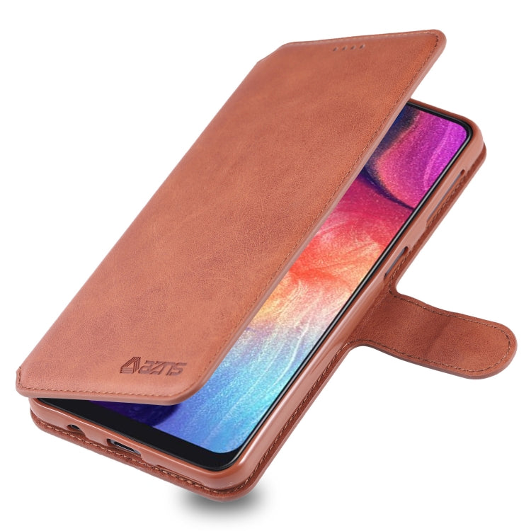 For Galaxy A50 AZNS Calf Texture Magnetic Horizontal Flip PU Leather Case with Holder & Card Slots & Photo Frame
