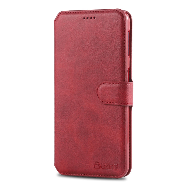 For Galaxy A50 AZNS Calf Texture Magnetic Horizontal Flip PU Leather Case with Holder & Card Slots & Photo Frame