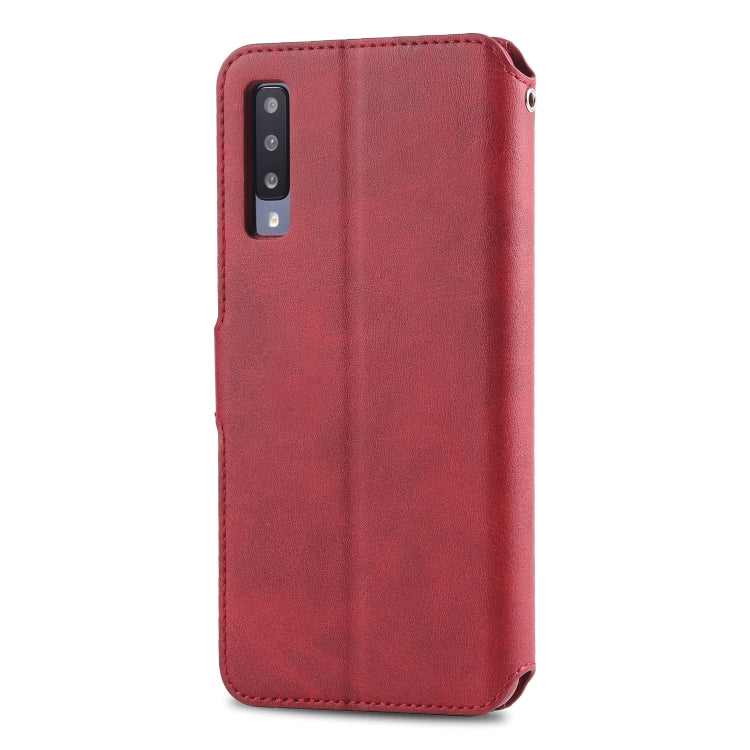 For Galaxy A50 AZNS Calf Texture Magnetic Horizontal Flip PU Leather Case with Holder & Card Slots & Photo Frame