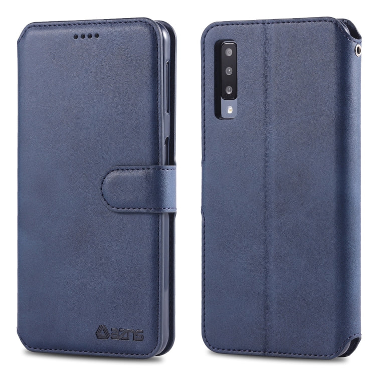 For Galaxy A70 / A7 2019 AZNS Calf Texture Magnetic Horizontal Flip PU Leather Case with Holder & Card Slots & Photo Frame