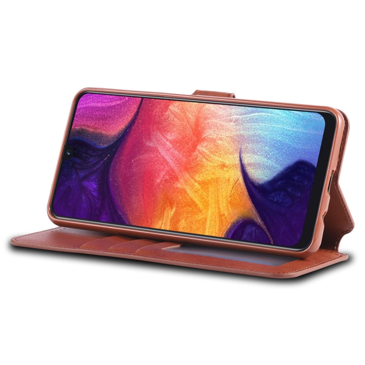 For Galaxy A70 / A7 2019 AZNS Calf Texture Magnetic Horizontal Flip PU Leather Case with Holder & Card Slots & Photo Frame