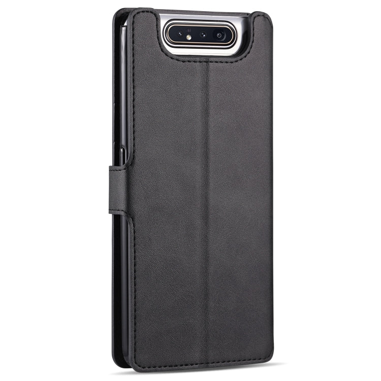 For Galaxy A80 / A90 AZNS Calf Texture Magnetic Horizontal Flip PU Leather Case with Holder & Card Slots & Photo Frame