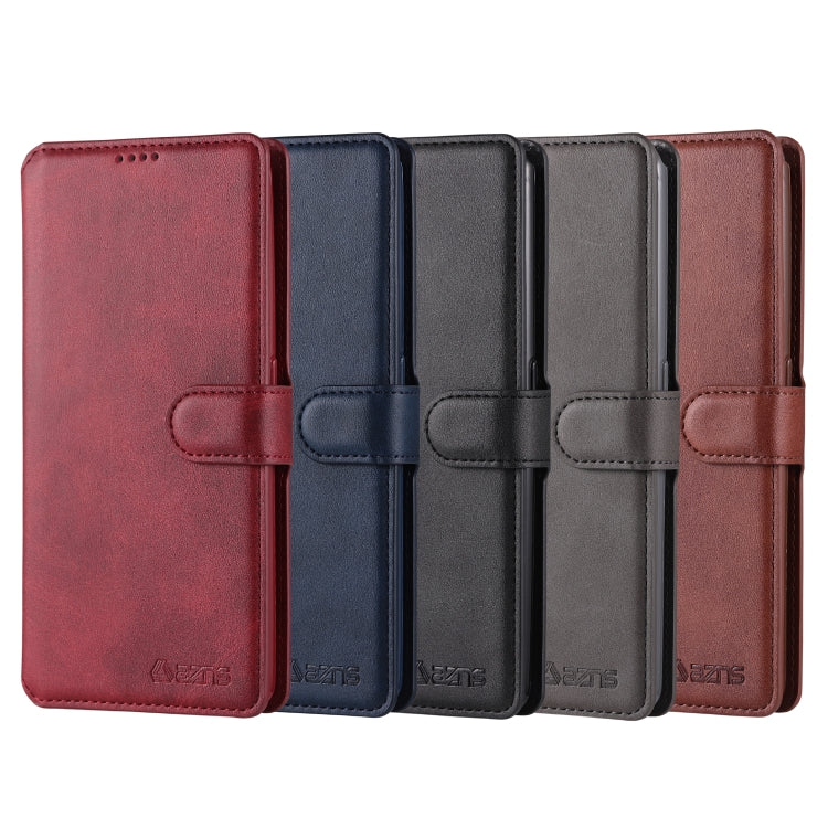 For Galaxy A80 / A90 AZNS Calf Texture Magnetic Horizontal Flip PU Leather Case with Holder & Card Slots & Photo Frame