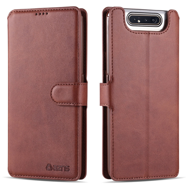 For Galaxy A80 / A90 AZNS Calf Texture Magnetic Horizontal Flip PU Leather Case with Holder & Card Slots & Photo Frame