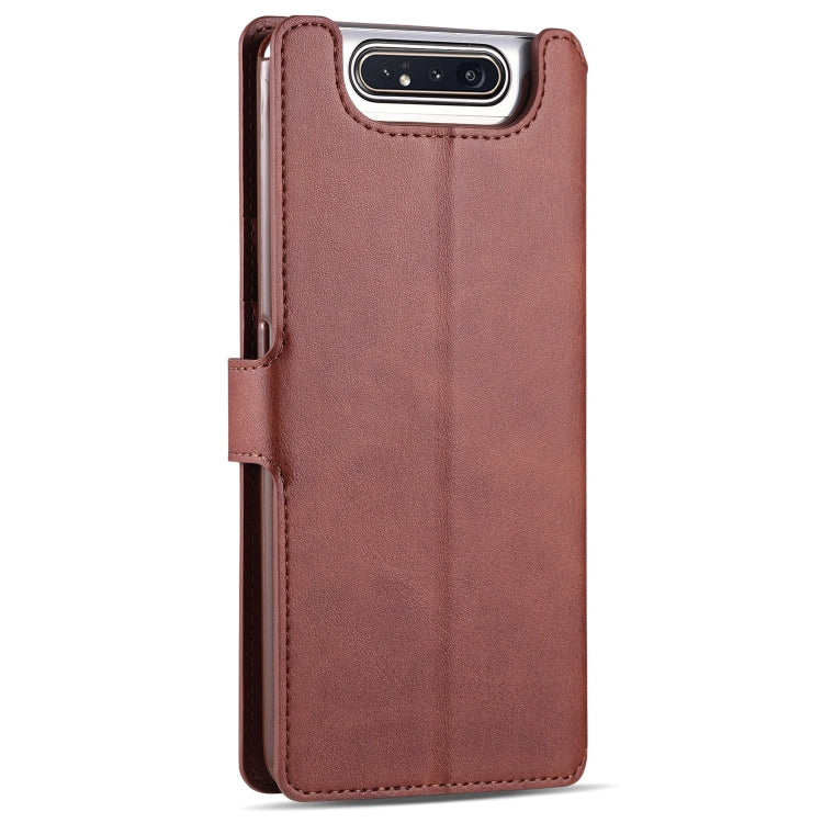 For Galaxy A80 / A90 AZNS Calf Texture Magnetic Horizontal Flip PU Leather Case with Holder & Card Slots & Photo Frame