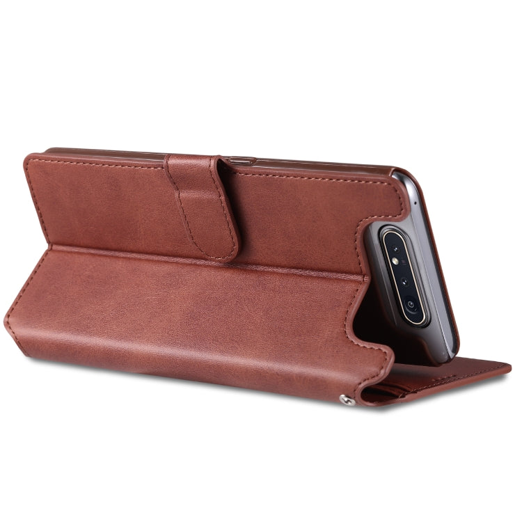 For Galaxy A80 / A90 AZNS Calf Texture Magnetic Horizontal Flip PU Leather Case with Holder & Card Slots & Photo Frame