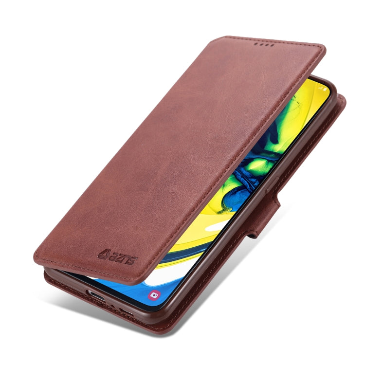 For Galaxy A80 / A90 AZNS Calf Texture Magnetic Horizontal Flip PU Leather Case with Holder & Card Slots & Photo Frame
