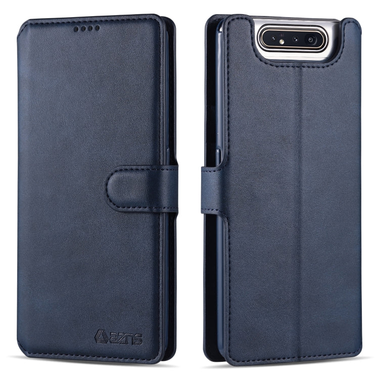 For Galaxy A80 / A90 AZNS Calf Texture Magnetic Horizontal Flip PU Leather Case with Holder & Card Slots & Photo Frame