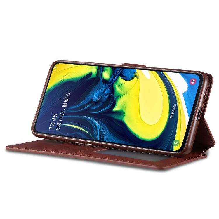 For Galaxy A80 / A90 AZNS Calf Texture Magnetic Horizontal Flip PU Leather Case with Holder & Card Slots & Photo Frame