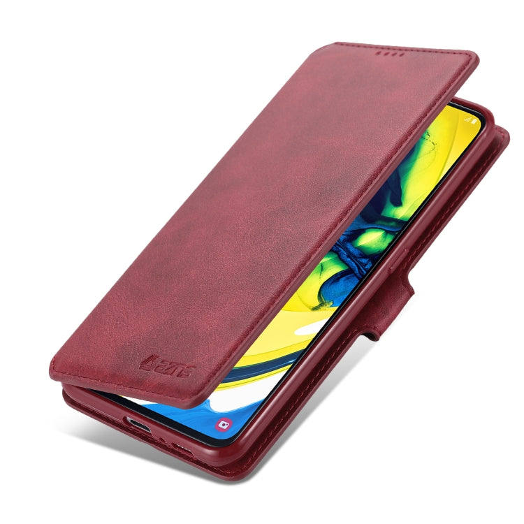For Galaxy A80 / A90 AZNS Calf Texture Magnetic Horizontal Flip PU Leather Case with Holder & Card Slots & Photo Frame