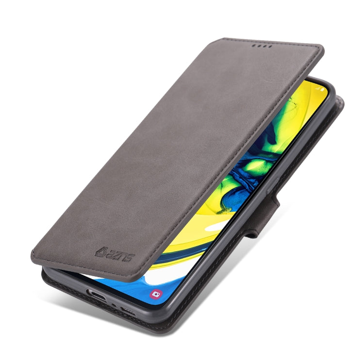 For Galaxy A80 / A90 AZNS Calf Texture Magnetic Horizontal Flip PU Leather Case with Holder & Card Slots & Photo Frame