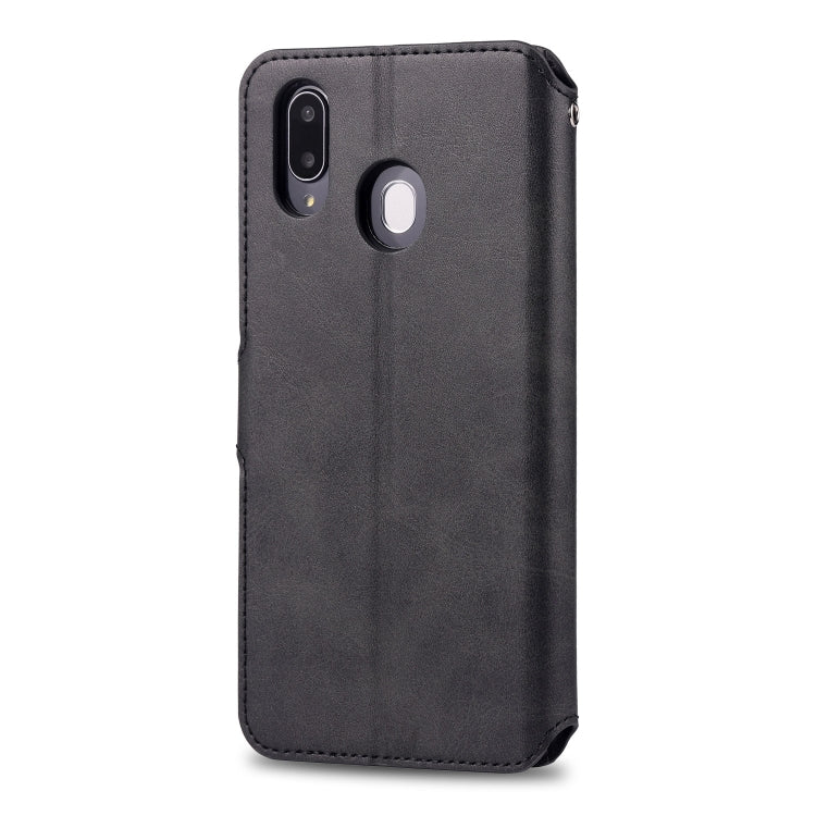 For Galaxy M20 AZNS Calf Texture Magnetic Horizontal Flip PU Leather Case with Holder & Card Slots & Photo Frame