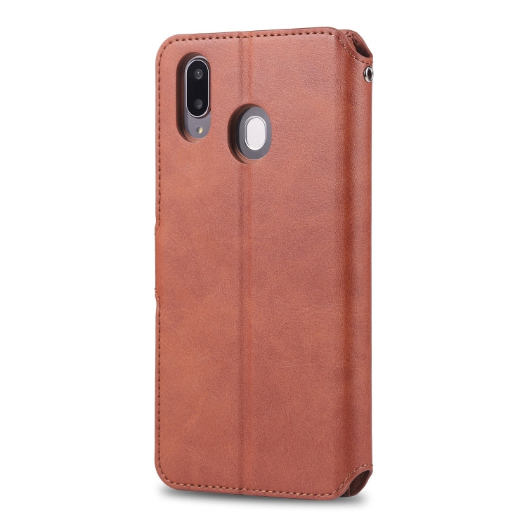 For Galaxy M20 AZNS Calf Texture Magnetic Horizontal Flip PU Leather Case with Holder & Card Slots & Photo Frame