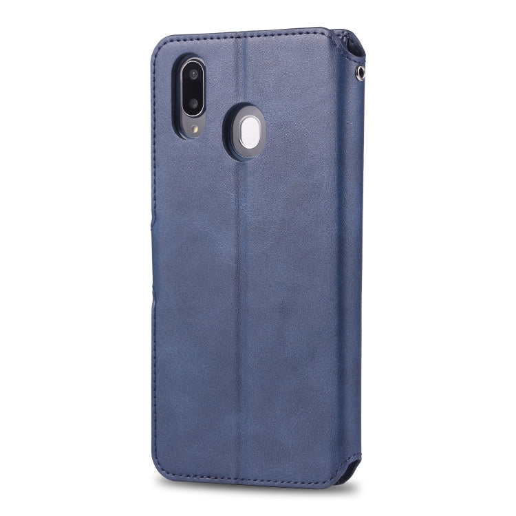 For Galaxy M20 AZNS Calf Texture Magnetic Horizontal Flip PU Leather Case with Holder & Card Slots & Photo Frame
