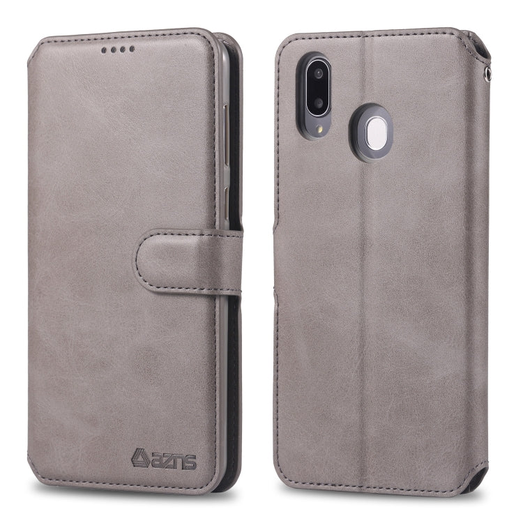 For Galaxy M20 AZNS Calf Texture Magnetic Horizontal Flip PU Leather Case with Holder & Card Slots & Photo Frame