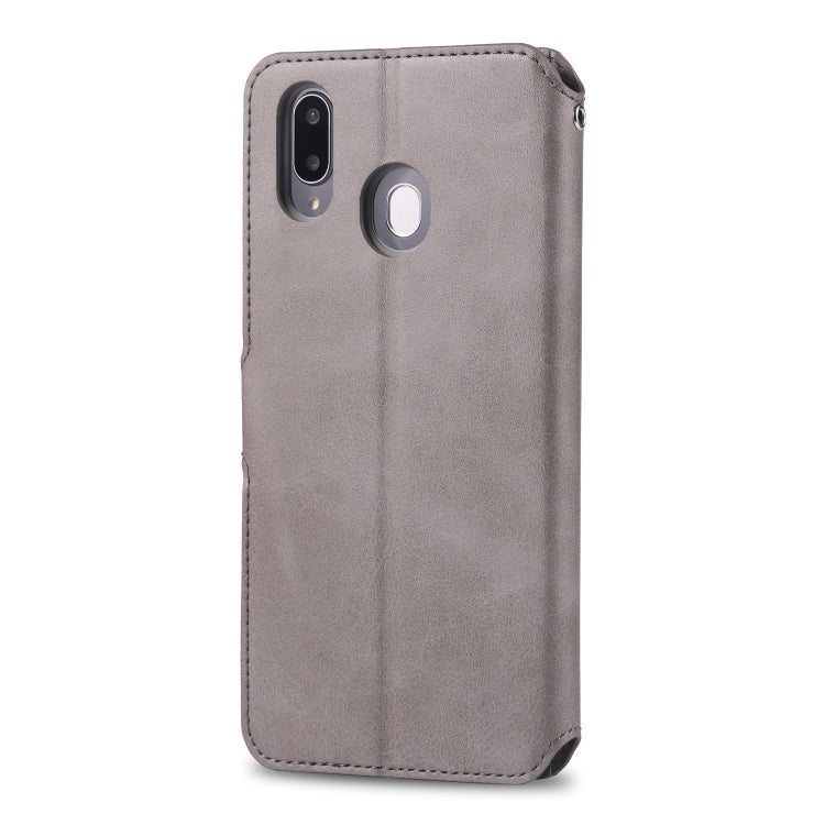 For Galaxy M20 AZNS Calf Texture Magnetic Horizontal Flip PU Leather Case with Holder & Card Slots & Photo Frame
