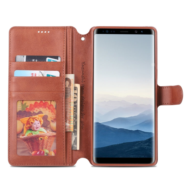 For Galaxy Note 8 AZNS Calf Texture Magnetic Horizontal Flip PU Leather Case with Holder & Card Slots & Photo Frame
