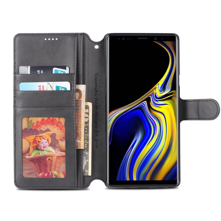 For  Galaxy Note 9 AZNS Calf Texture Magnetic Horizontal Flip PU Leather Case with Holder & Card Slots & Photo Frame