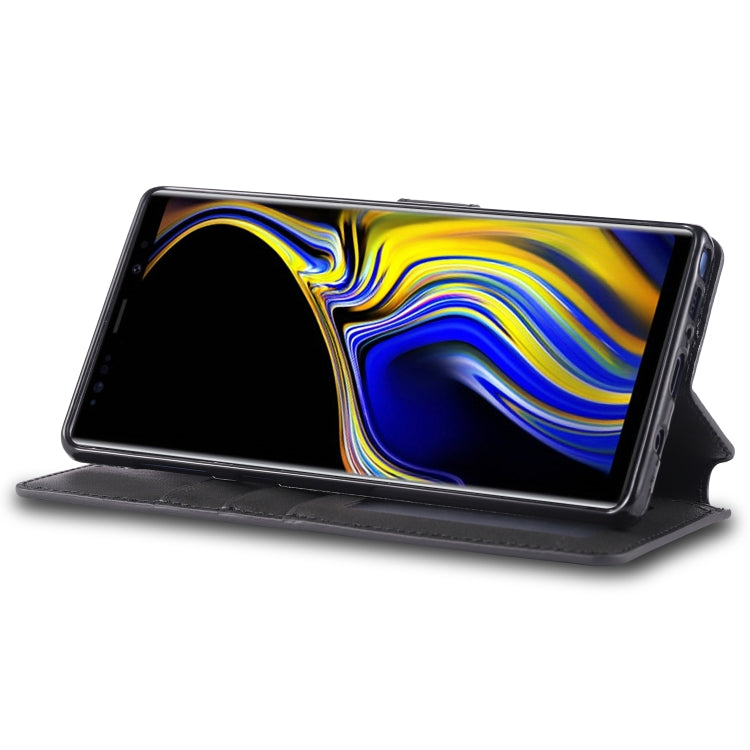 For  Galaxy Note 9 AZNS Calf Texture Magnetic Horizontal Flip PU Leather Case with Holder & Card Slots & Photo Frame
