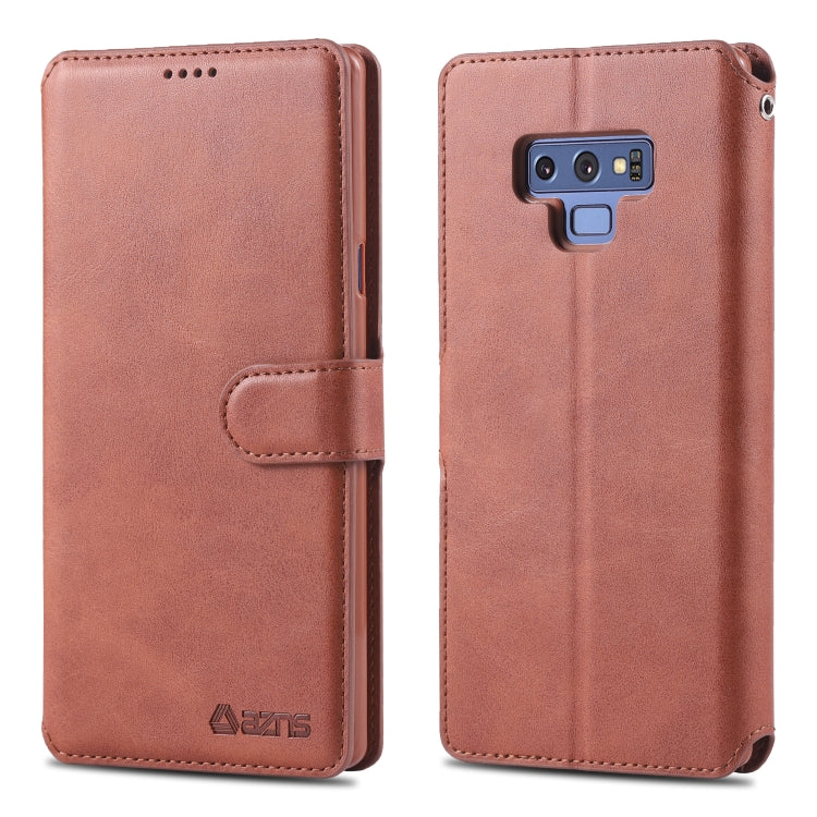 For  Galaxy Note 9 AZNS Calf Texture Magnetic Horizontal Flip PU Leather Case with Holder & Card Slots & Photo Frame