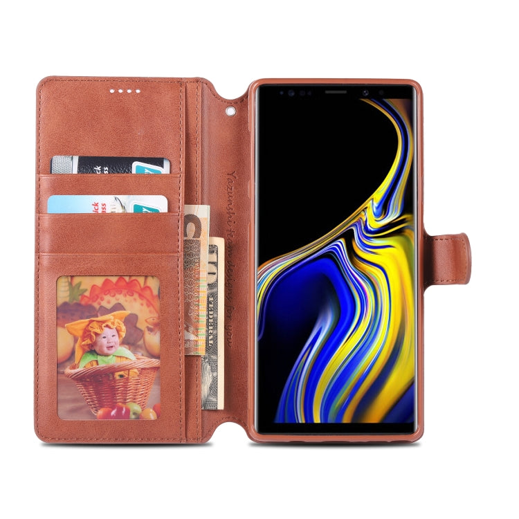 For  Galaxy Note 9 AZNS Calf Texture Magnetic Horizontal Flip PU Leather Case with Holder & Card Slots & Photo Frame