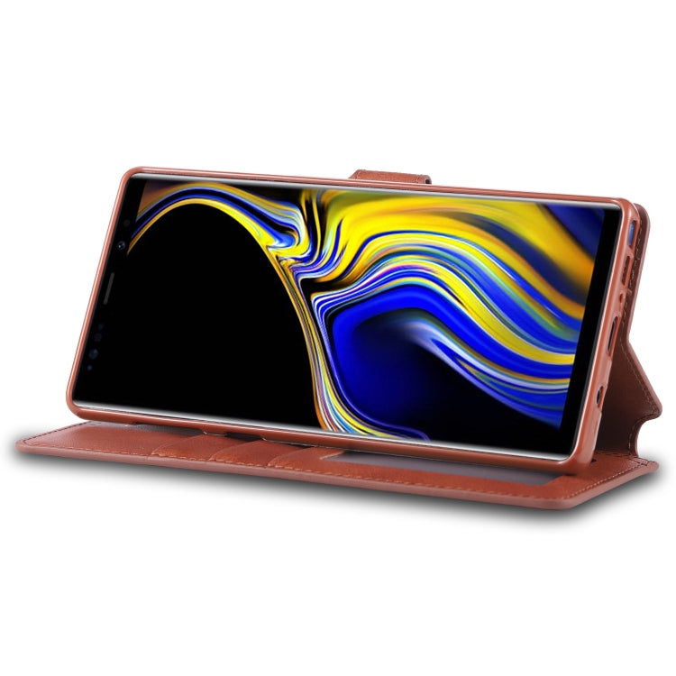 For  Galaxy Note 9 AZNS Calf Texture Magnetic Horizontal Flip PU Leather Case with Holder & Card Slots & Photo Frame