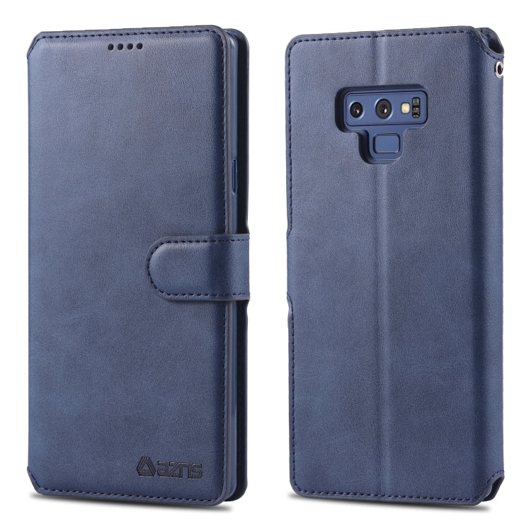 For  Galaxy Note 9 AZNS Calf Texture Magnetic Horizontal Flip PU Leather Case with Holder & Card Slots & Photo Frame