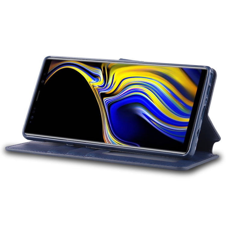 For  Galaxy Note 9 AZNS Calf Texture Magnetic Horizontal Flip PU Leather Case with Holder & Card Slots & Photo Frame