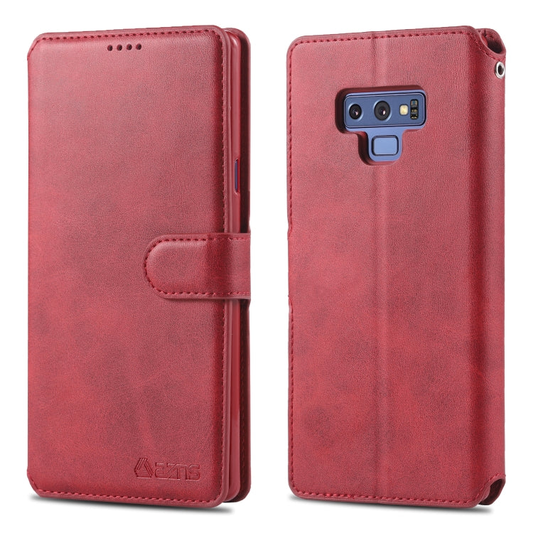 For  Galaxy Note 9 AZNS Calf Texture Magnetic Horizontal Flip PU Leather Case with Holder & Card Slots & Photo Frame