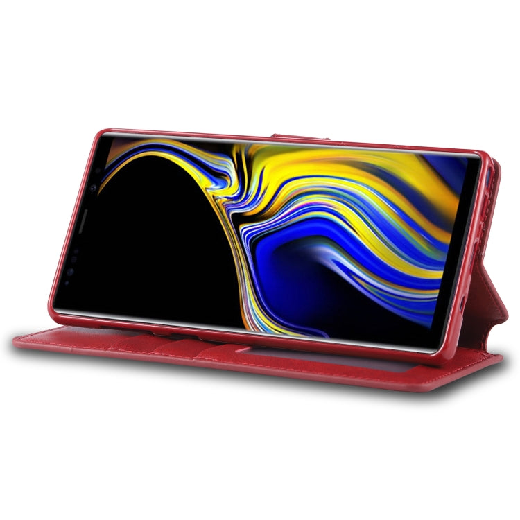For  Galaxy Note 9 AZNS Calf Texture Magnetic Horizontal Flip PU Leather Case with Holder & Card Slots & Photo Frame
