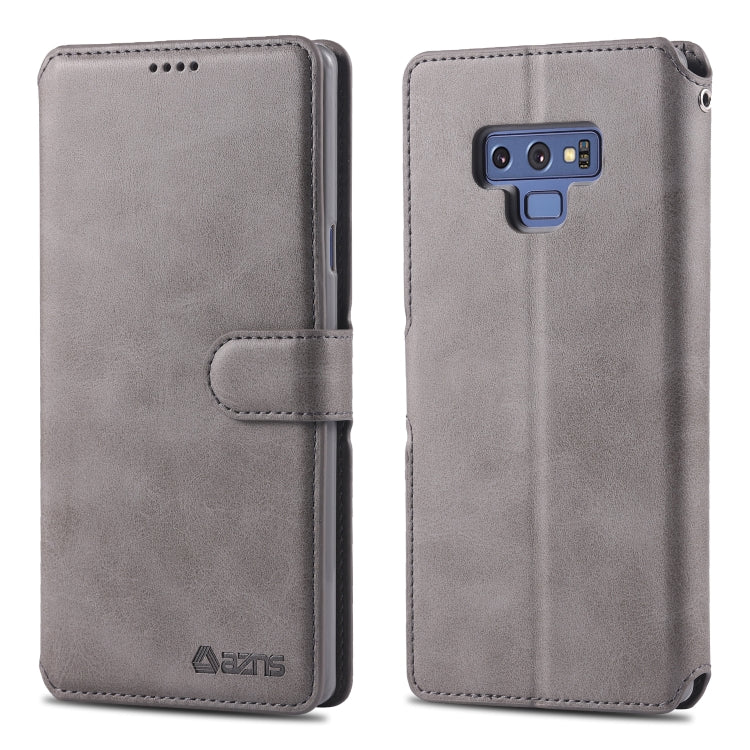 For  Galaxy Note 9 AZNS Calf Texture Magnetic Horizontal Flip PU Leather Case with Holder & Card Slots & Photo Frame