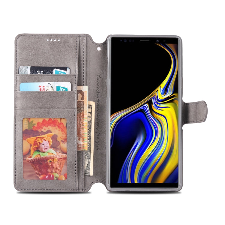 For  Galaxy Note 9 AZNS Calf Texture Magnetic Horizontal Flip PU Leather Case with Holder & Card Slots & Photo Frame