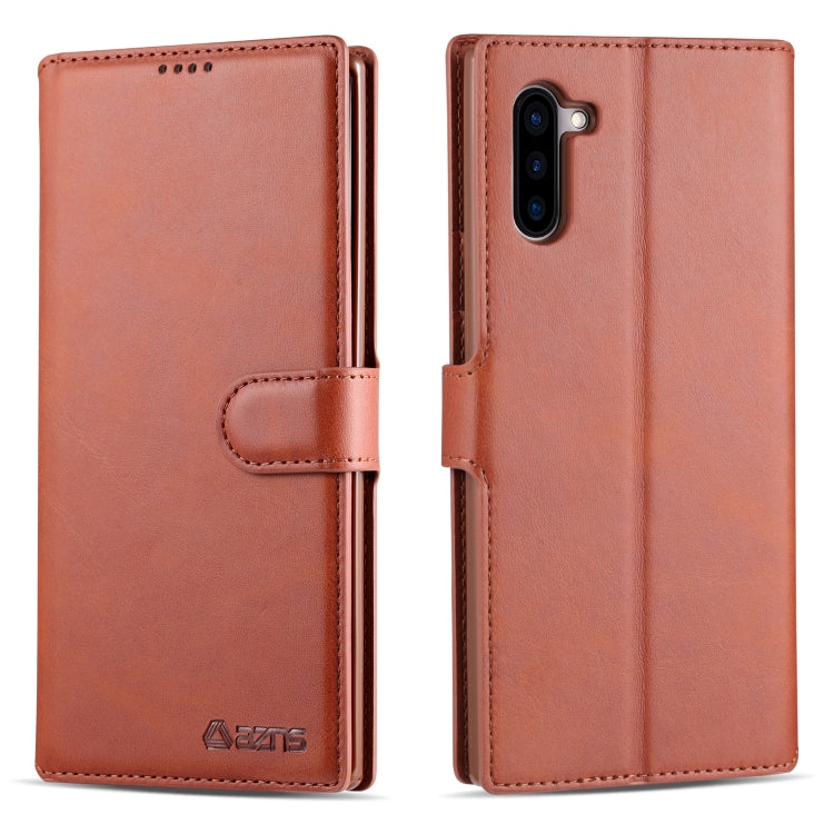 For Galaxy Note 10 AZNS Calf Texture Magnetic Horizontal Flip PU Leather Case with Holder & Card Slots & Photo Frame