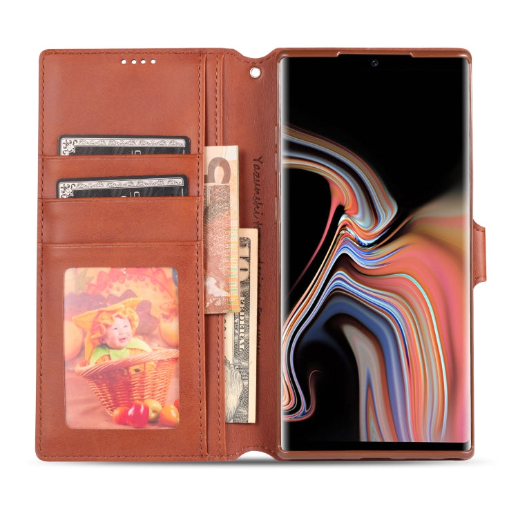 For Galaxy Note 10 AZNS Calf Texture Magnetic Horizontal Flip PU Leather Case with Holder & Card Slots & Photo Frame
