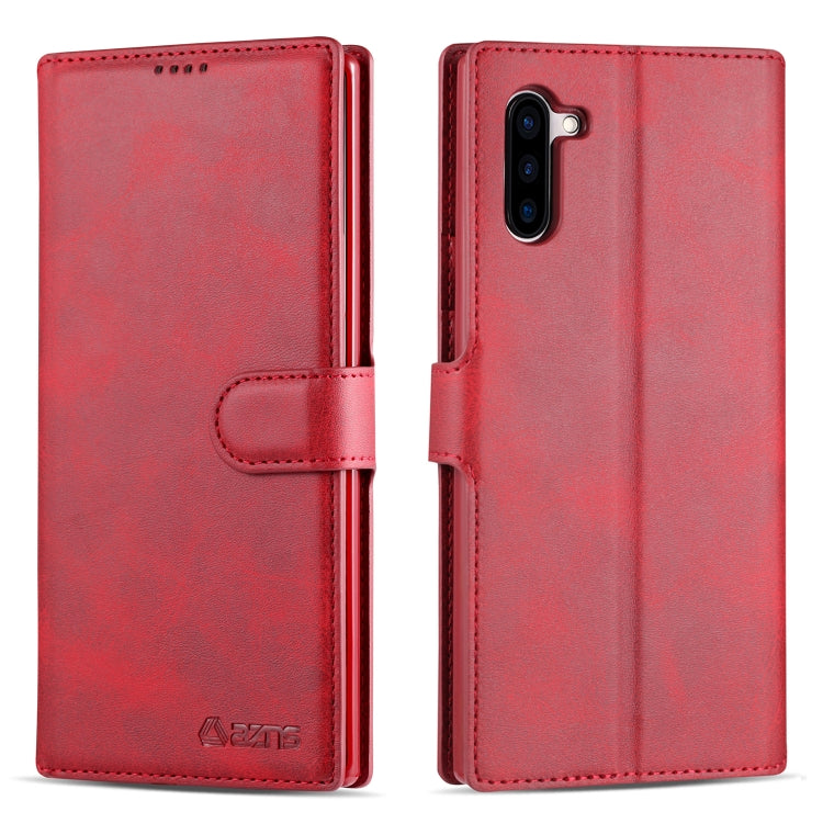 For Galaxy Note 10 AZNS Calf Texture Magnetic Horizontal Flip PU Leather Case with Holder & Card Slots & Photo Frame