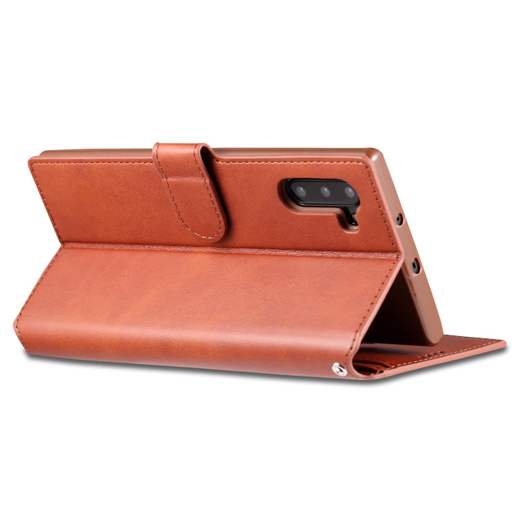For Galaxy Note 10 AZNS Calf Texture Magnetic Horizontal Flip PU Leather Case with Holder & Card Slots & Photo Frame