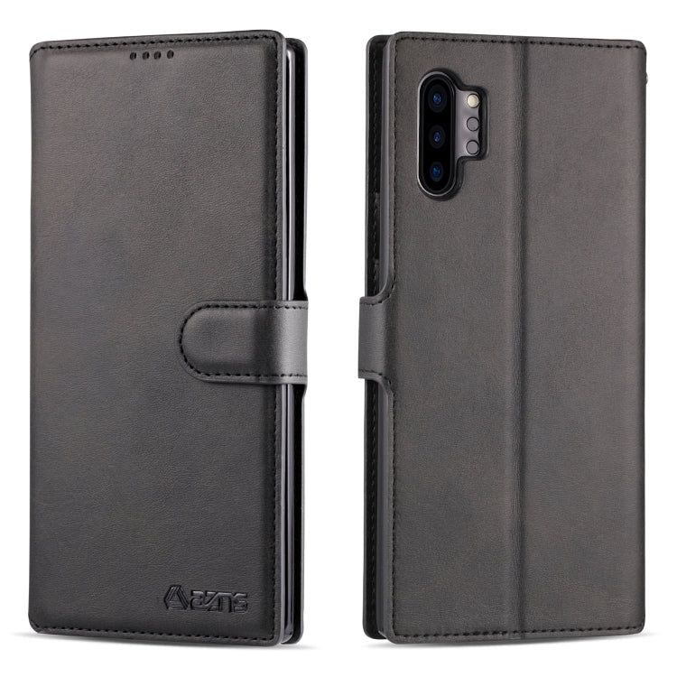 For Galaxy Note 10 Plus AZNS Calf Texture Magnetic Horizontal Flip PU Leather Case with Holder & Card Slots & Photo Frame