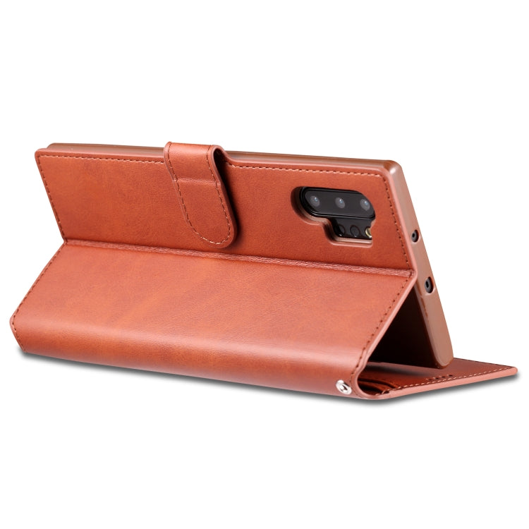 For Galaxy Note 10 Plus AZNS Calf Texture Magnetic Horizontal Flip PU Leather Case with Holder & Card Slots & Photo Frame