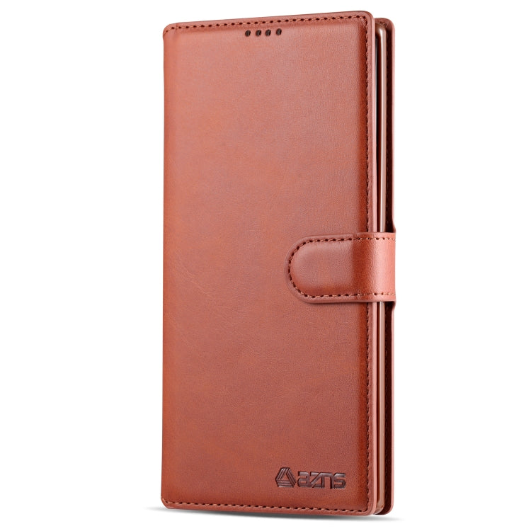 For Galaxy Note 10 Plus AZNS Calf Texture Magnetic Horizontal Flip PU Leather Case with Holder & Card Slots & Photo Frame