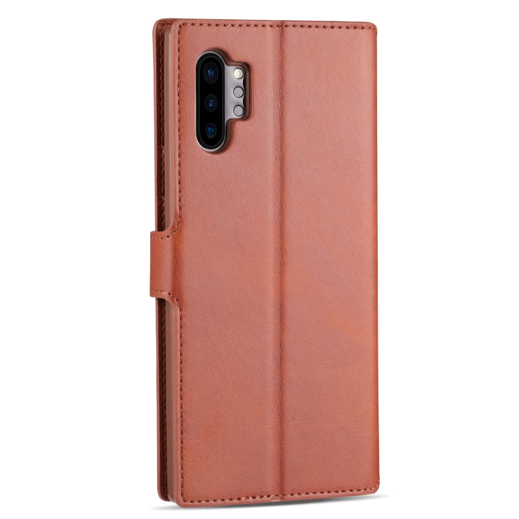 For Galaxy Note 10 Plus AZNS Calf Texture Magnetic Horizontal Flip PU Leather Case with Holder & Card Slots & Photo Frame