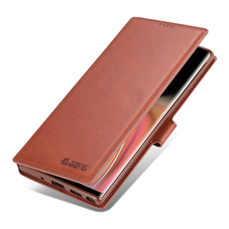 For Galaxy Note 10 Plus AZNS Calf Texture Magnetic Horizontal Flip PU Leather Case with Holder & Card Slots & Photo Frame