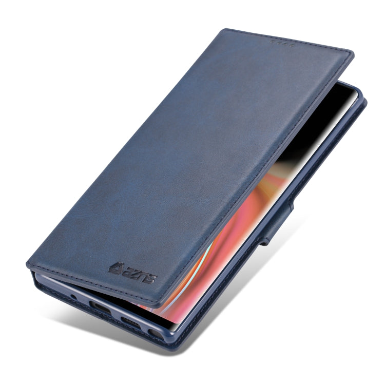 For Galaxy Note 10 Plus AZNS Calf Texture Magnetic Horizontal Flip PU Leather Case with Holder & Card Slots & Photo Frame